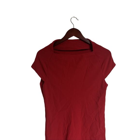 Theory Dress Women's Size S Red Shift Sheath Midi Preppy Zip Classic - Picture 2 of 5